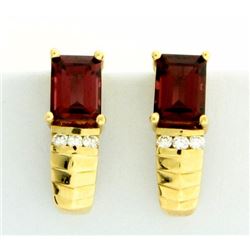 Garnet & Diamond Earrings