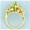 Image 3 : 18k Natural Emerald & Diamond Ring