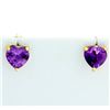 Image 1 : Heart Shaped Amethyst Stud Earrings