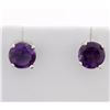 Image 1 : Large Round Amethyst Stud Earrings