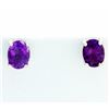 Image 1 : Oval Amethyst Stud Earrings
