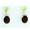 Image 1 : Christmas Garnet and Peridot Dangle Earrings