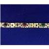 Image 2 : Ruby, Sapphire, Emerald, and Diamond Cabochon Bracelet