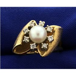 Pearl and Diamond Ring