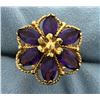 Image 1 : Large Flower Amethyst Ring