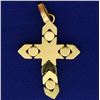 Image 2 : 14k Gold Unique Flexible Cross Pendant