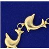 Image 2 : 8 Inch Dolphin Link Bracelet in 14k Gold