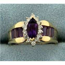 Amethyst and Diamond Ring