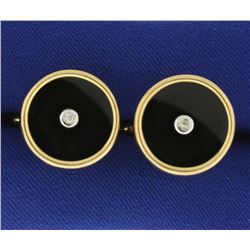Onyx and Diamond Cufflinks