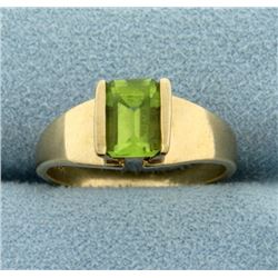 Emerald Cut Peridot Ring