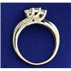 Image 3 : 1/2ct TW Princess cut 3 Stone Diamond Ring