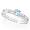 Criss Cross Sky Blue Topaz Ring with Diamond in Sterling Silver