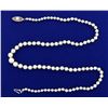 Image 1 : Graduated Natural Akoya Pearl Necklace with 14k White Gold Clasp