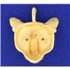 Image 2 : Panther Pendant with Emeralds in 14k Gold