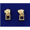 Image 2 : Amethyst and Diamond Earrings in 14k Gold