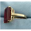 Image 2 : Very Large 13ct Emerald Cut Ruby Ring