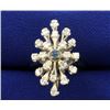 Image 1 : Diamond and Alexandrite Ring in 14k White Gold