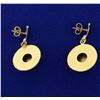 Image 2 : 1ct TW Drop Dangle Emerald Earrings in 14k Gold