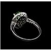 Image 3 : 1.43 ctw Tsavorite and Diamond Ring - 18KT White Gold