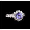 Image 1 : 14KT White Gold 1.77 ctw Tanzanite and Diamond Ring