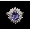 Image 2 : 14KT White Gold 2.03 ctw Tanzanite and Diamond Ring