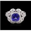 Image 2 : 2.71 ctw Tanzanite and Diamond Ring - 14KT White Gold