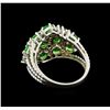 Image 3 : 2.97 ctw Tsavorite and Diamond Ring - 14KT White Gold