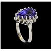 Image 4 : 3.35 ctw Tanzanite and Diamond Ring - 14KT White Gold
