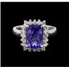 Image 2 : 3.25 ctw Tanzanite and Diamond Ring - 14KT White Gold