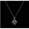 Image 2 : 1.24 ctw Diamond Pendant With Chain - 14KT White Gold