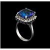 Image 4 : 8.58 ctw Tanzanite and Diamond Ring - 14KT White Gold
