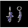 Image 2 : 14KT White Gold 11.81 ctw Tanzanite and Diamond Earrings