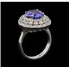 Image 4 : 3.25 ctw Tanzanite and Diamond Ring - 14KT White Gold