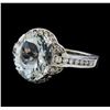 Image 1 : 3.77 ctw Aquamarine and Diamond Ring - 14KT White Gold