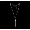 Image 1 : Chain Tassel Metal Necklace - Rhodium Plated