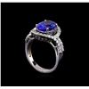 Image 4 : 3.52 ctw Tanzanite and Diamond Ring - 14KT White Gold