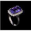 Image 4 : 6.31 ctw Tanzanite and Diamond Ring - 14KT White Gold