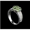 Image 4 : 2.20 ctw Green Tourmaline and Diamond Ring - 14KT White Gold