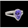 Image 1 : 1.86 ctw Tanzanite and Diamond Ring - 14KT White Gold