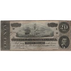 1864 $20 Confederate States of America Bank Note