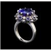 Image 4 : 14KT White Gold 9.22 ctw Tanzanite, Sapphire and Diamond Ring