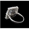 Image 3 : 14KT White Gold 3.69 ctw Aquamarine and Diamond Ring