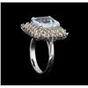 Image 4 : 14KT White Gold 3.69 ctw Aquamarine and Diamond Ring