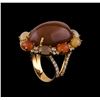 Image 4 : 28.98 ctw Sunstone, Moonstone and Diamond Ring - 18KT Yellow Gold