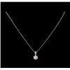 Image 2 : 0.66 ctw Diamond Pendant With Chain - 18KT White Gold