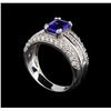 Image 4 : 14KT White Gold 1.46 ctw Tanzanite and Diamond Ring