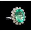 Image 1 : GIA Cert 8.94 ctw Emerald and Diamond Ring - 14KT White Gold