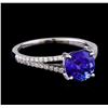 Image 1 : 2.41 ctw Tanzanite and Diamond Ring - 14KT White Gold