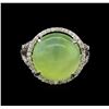 Image 2 : 14KT White Gold 14.74 ctw Green Tourmaline and Diamond Ring