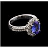 Image 1 : 1.88 ctw Tanzanite and Diamond Ring - 14KT White Gold